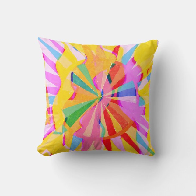 Abstract creative drawing, colorful background. throw pillow (Front)