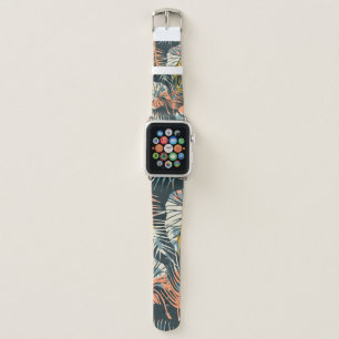 Abstract creative seamless pattern with tropical p apple watch band