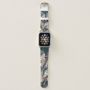 Abstract creative seamless pattern with tropical p apple watch band