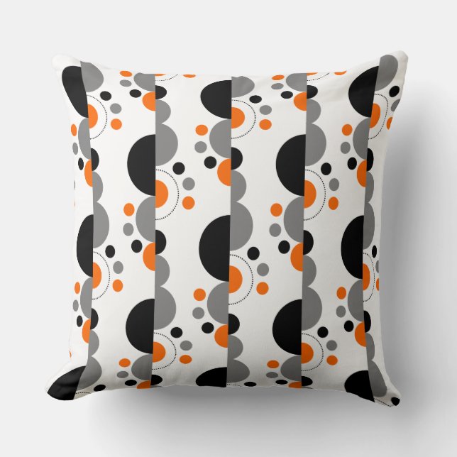 Abstract Crescents 01 - Orange Throw Pillow (Front)