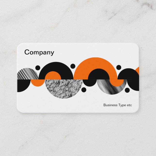 Abstract Crescents 02 - Orange Business Card (Front)