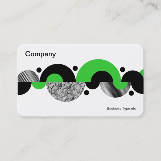 Abstract Crescents 02 - Spring Green Business Card (Front)