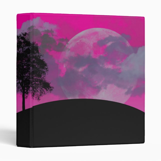 Abstract Crimson Moon Avery Binder (Front/Spine)