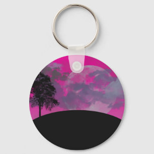 Abstract Crimson Moon Key Chain