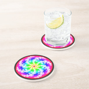 Abstract Crop Circle Sandstone Coaster