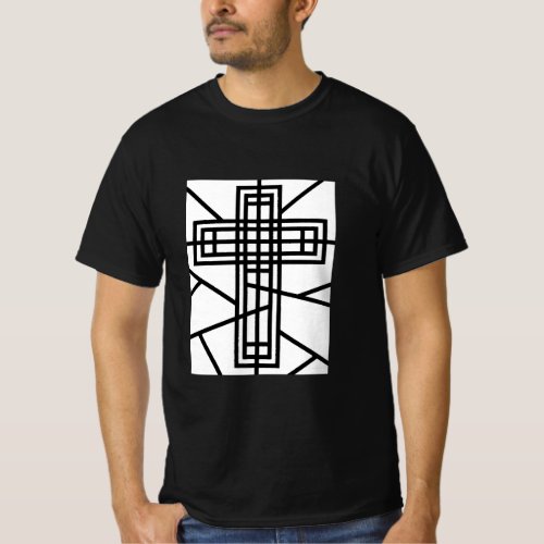 Abstract Cross Design  T_Shirt