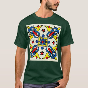 Abstract cruz mexican modern talavera tile wall T-Shirt