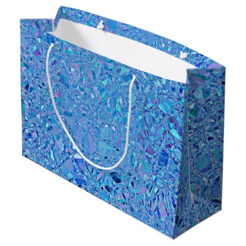 Abstract Crystal Turquoise and Blue Large Gift Bag