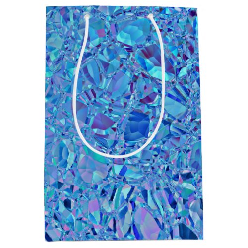 Abstract Crystal Turquoise and Blue Medium Gift Bag