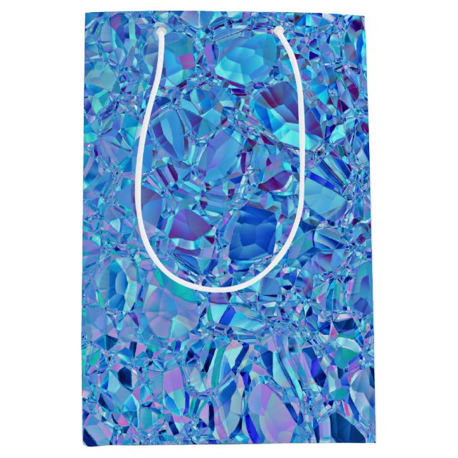 Abstract Crystal Turquoise and Blue Medium Gift Bag (Front)