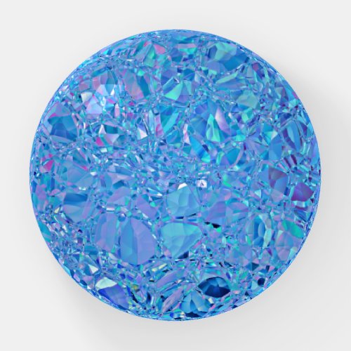 Abstract Crystal Turquoise and Blue Paperweight