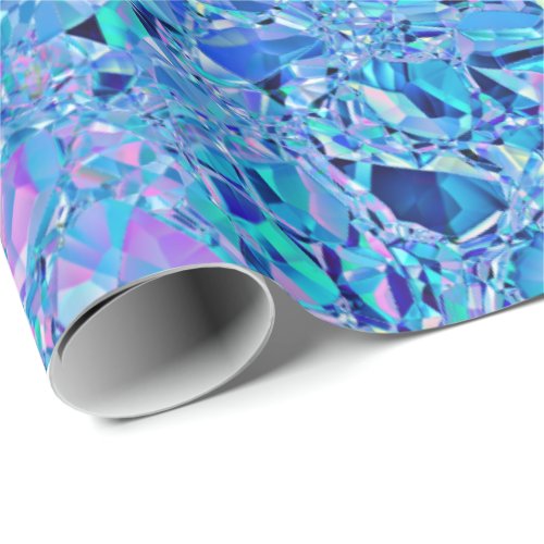 Abstract Crystal Turquoise and Blue Wrapping Paper