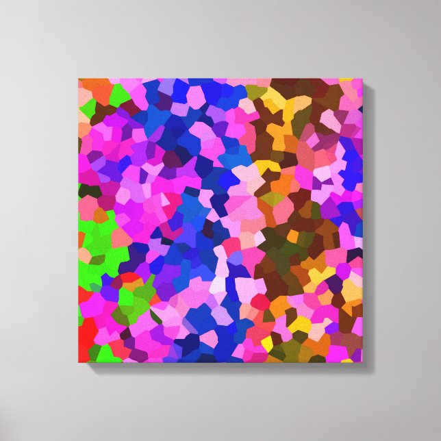 Abstract Crystaline Vibrant Mosaic Pattern Canvas Print (Front)