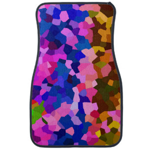 Abstract Crystaline Vibrant Mosaic Pattern Car Floor Mat