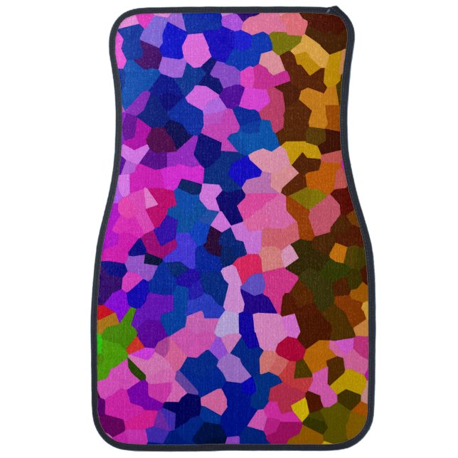 Abstract Crystaline Vibrant Mosaic Pattern Car Floor Mat (Front)
