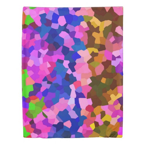 Abstract Crystaline Vibrant Mosaic Pattern Duvet Cover
