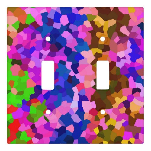 Abstract Crystaline Vibrant Mosaic Pattern Light Switch Cover