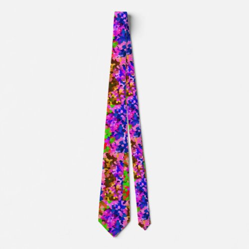 Abstract Crystaline Vibrant Mosaic Pattern Neck Tie