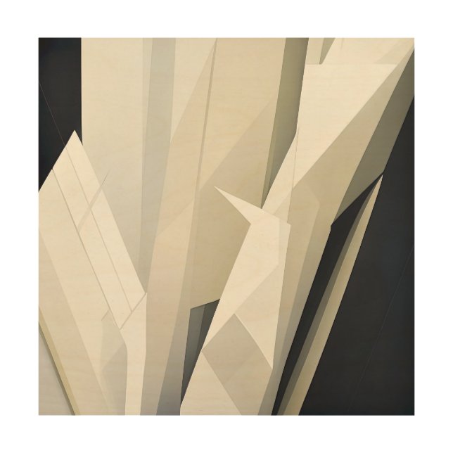 Abstract Crystalline Geometry Wood Wall Art (Front)