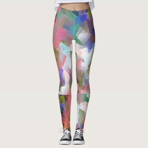 Abstract Cubes Leggings
