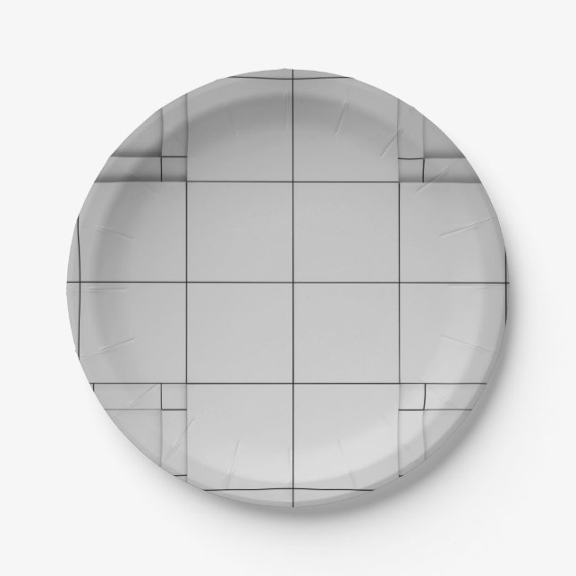 Abstract Cubes Paper Plates (Front)