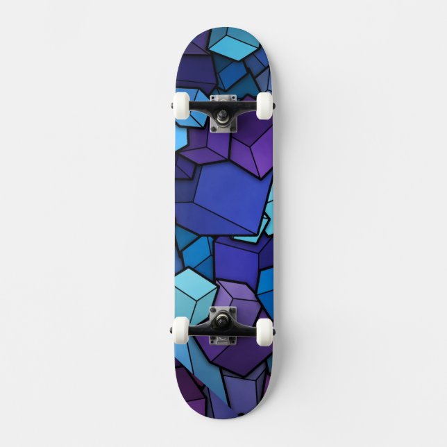 Abstract Cubes Skateboard Deck (Front)