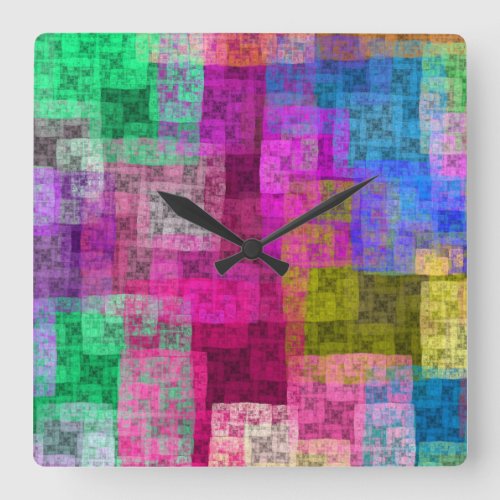 Abstract cubes square wall clock
