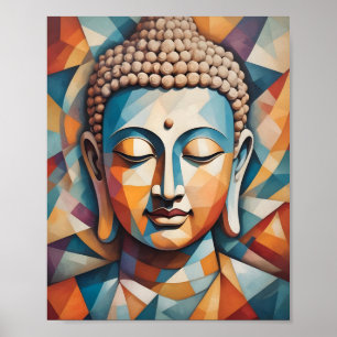 Abstract Cubism Art Gautama Buddha Poster