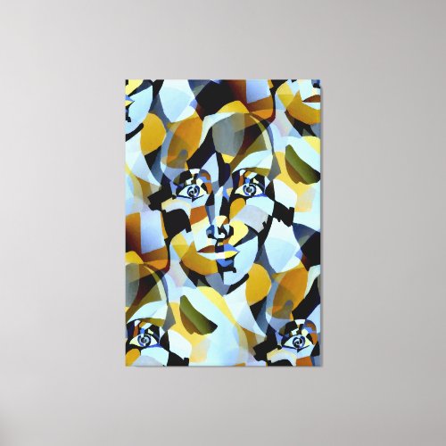 Abstract Cubism Figurative Geometric Shapes Canvas Print