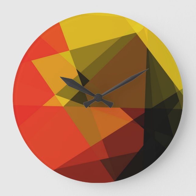 Abstract Cubism Pattern Large Clock (Front)