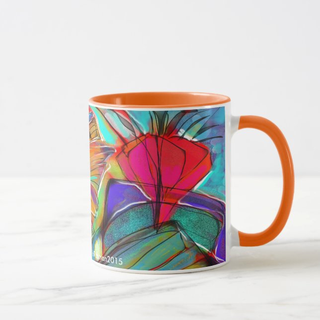Abstract Cubist Floral mug (Right)