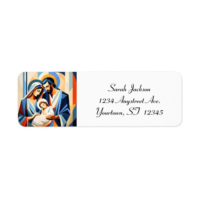 Abstract Cubist Holy Family Label (Front)