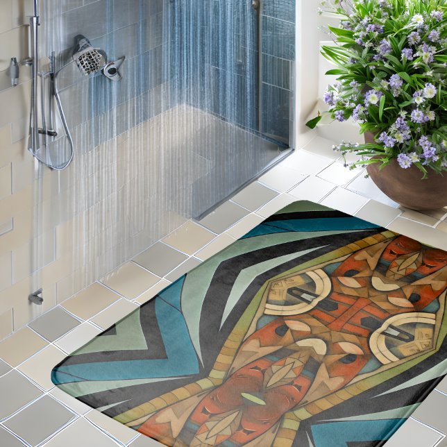 Abstract Cubist Inspired Art Deco 5 Bath Mat (Creator Uploaded)