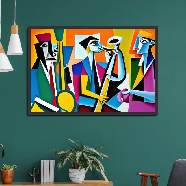 Abstract Cubist Jazz Band Print (Living Room 2)