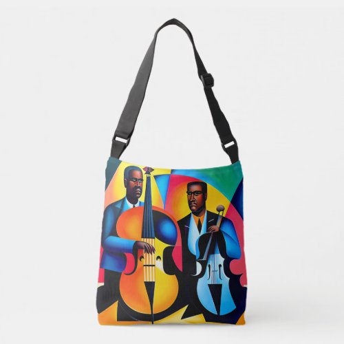 Abstract Cubist Jazz Cross_Body Tote