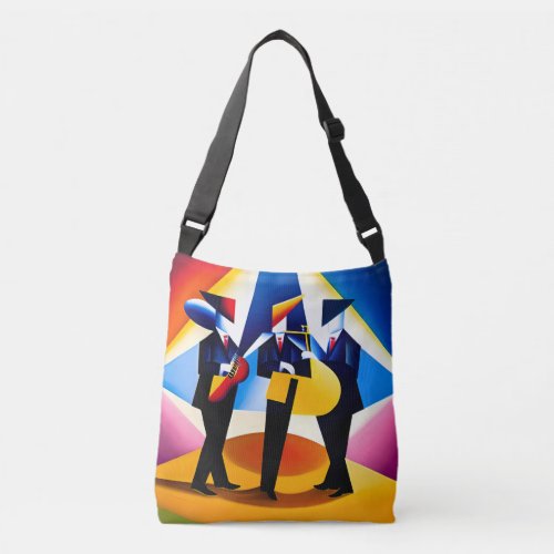 Abstract Cubist Jazz Cross_Body Tote