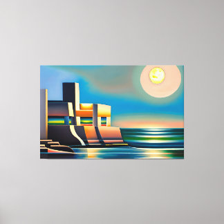 Abstract Cubist Seascape Canvas Print