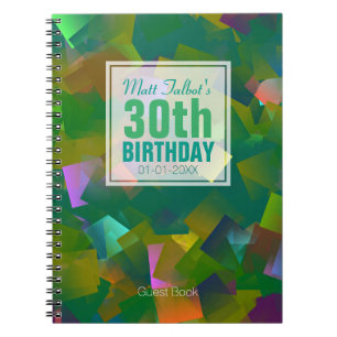 Abstract Cubist Shapes 30th Birthday Guest Book 6a