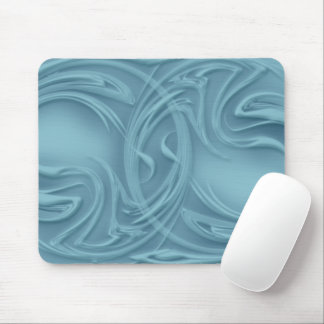 Abstract Curls Over Blue Artwork Mouse Pad