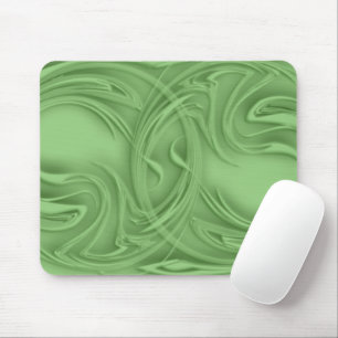 Abstract Curls Over Green Artwork Mouse Pad