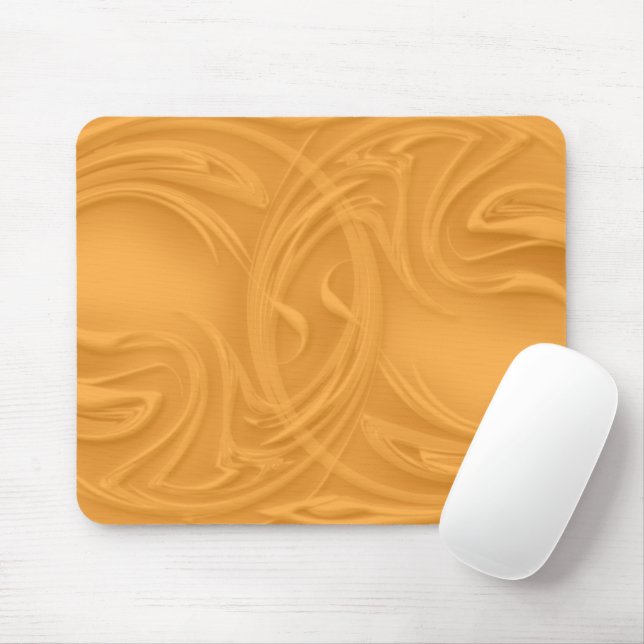 Abstract Curls Over Orange Artwork Mouse Pad (With Mouse)