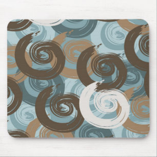 Abstract Curls Teal Mouse Pad