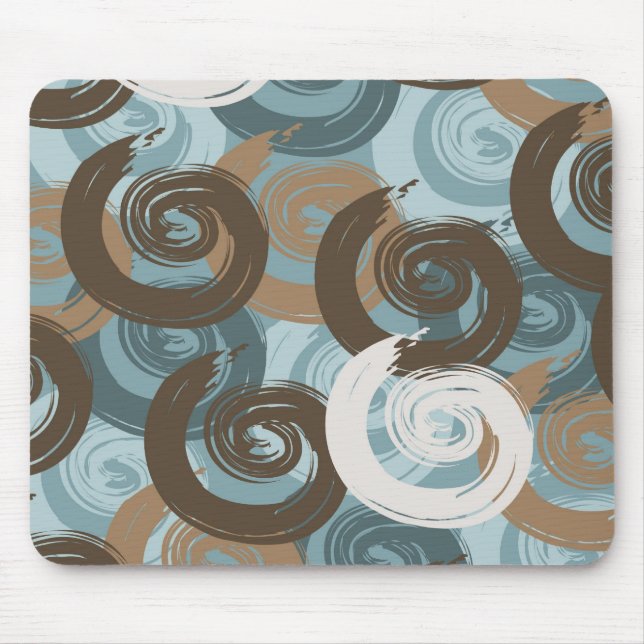 Abstract Curls Teal Mouse Pad (Front)