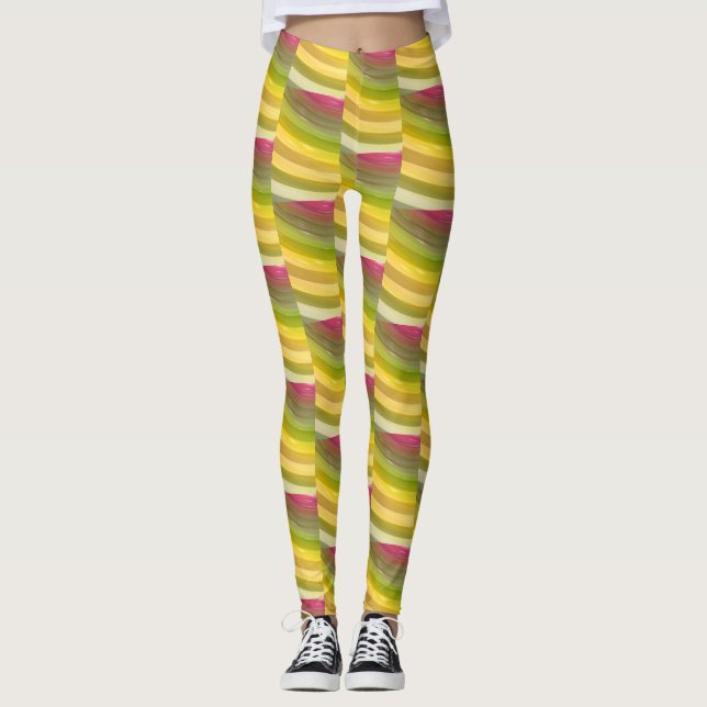 Abstract Curly Wave Pattern #2 Leggings (Front)