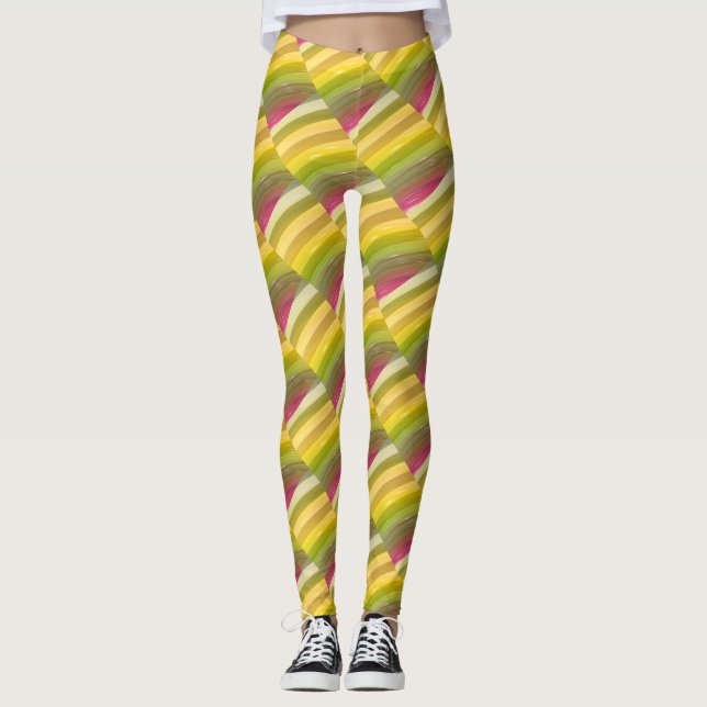 Abstract Curly Wave Pattern Leggings (Front)