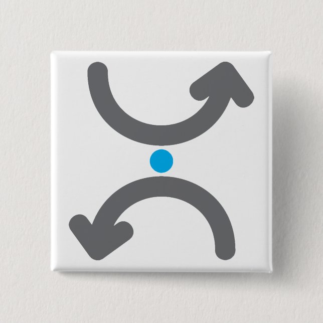 Abstract Curved Arrows Exchange Symbolic Flow Button (Front)