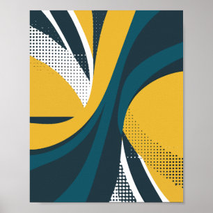 Abstract Curved Flow Design Poster