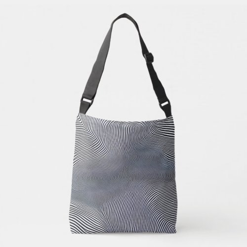 abstract curved lines crossbody bag