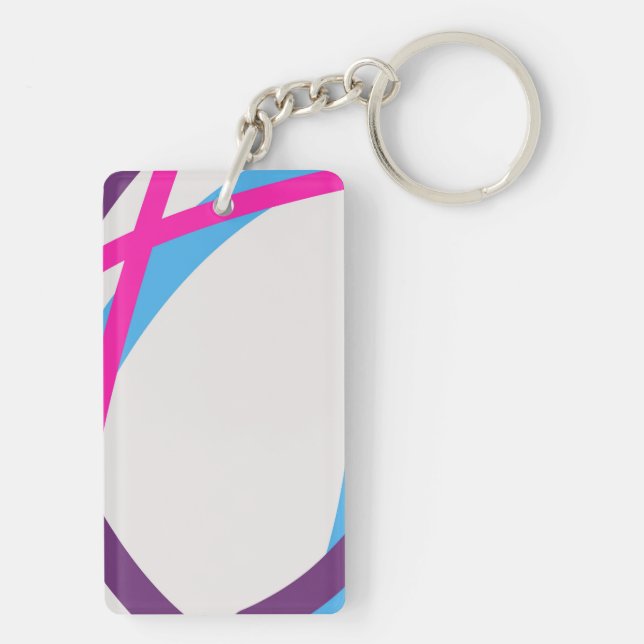 Abstract Curved Lines Pattern Keychain (Back)