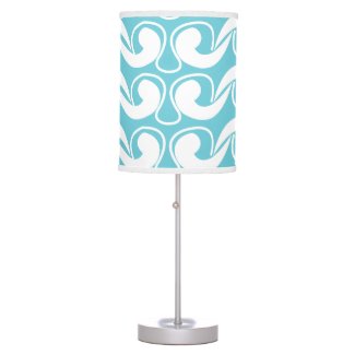 Abstract Curves Blue White Pattern